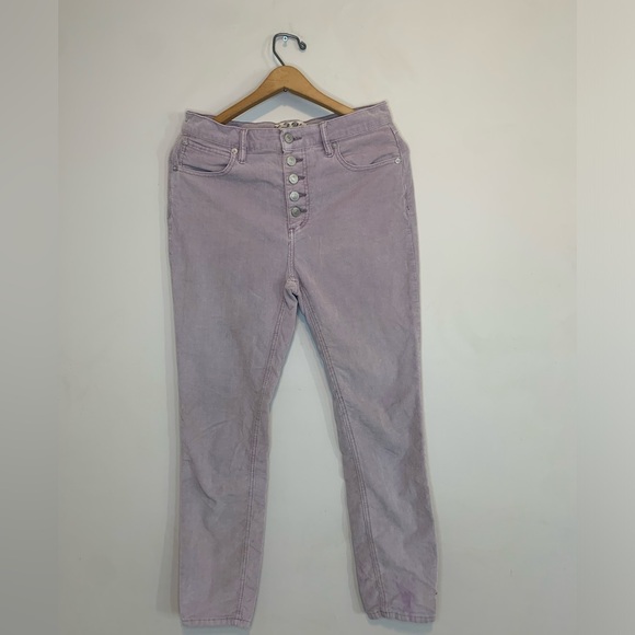 Flaw We The Free People Sun Chaser High Waist Corduroy Lilac Pants Size 28 - Picture 3 of 10